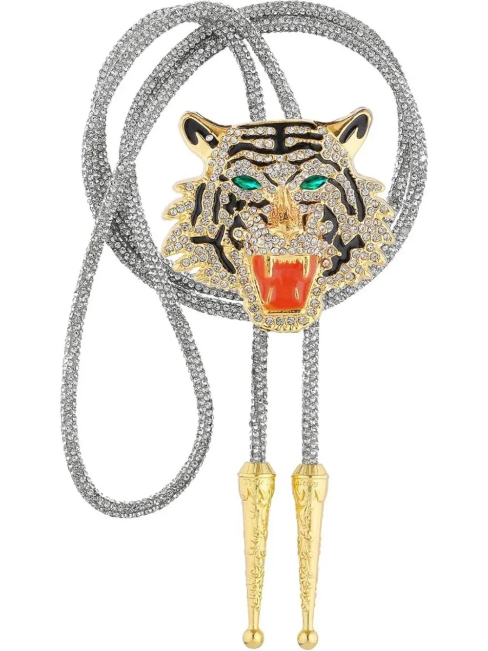 Stylish Western Bolo Tie for Men & Women - Brown Rhinestone Cowboy Neck Tie